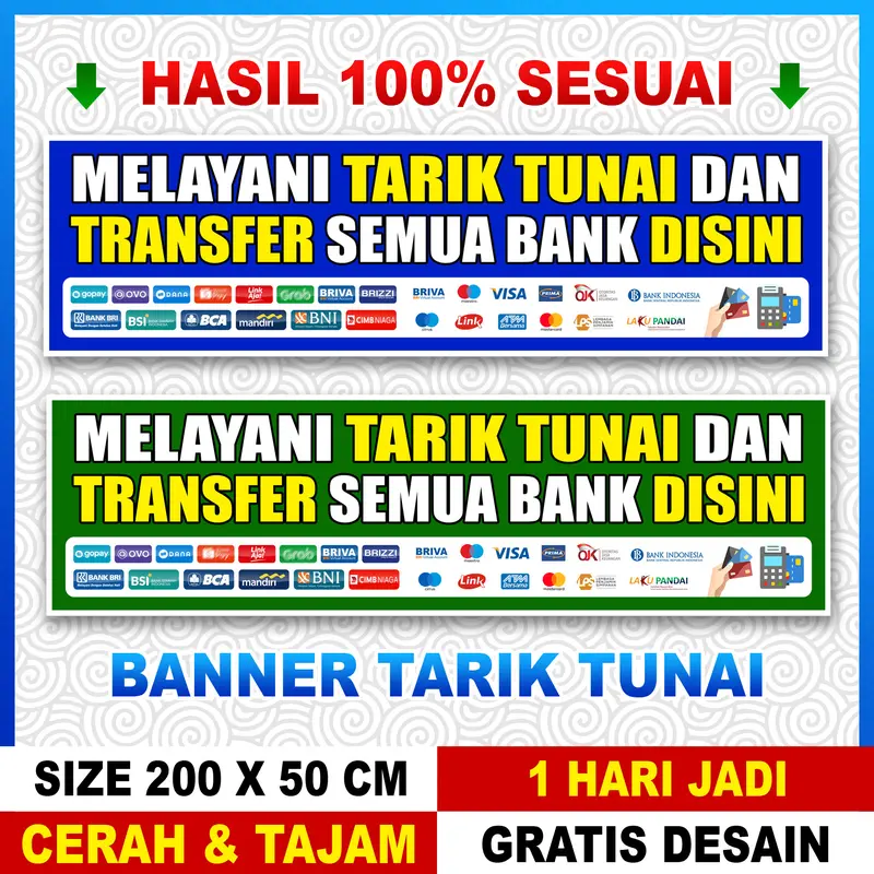 TERMURAH! BANNER AGEN BRILINK SPANDUK ATM BERSAMA TARIK TUNAI UKURAN JUMBO 0
