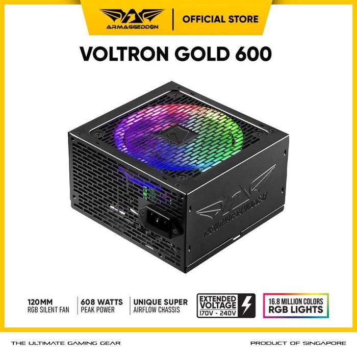 Gambar PowerSupply Armaggeddon Voltron Gold 600 80+ RGB - PSU 600w - Power Supply 80+ dari JNC KOMPUTER Kota Administrasi Jakarta Pusat Tokopedia