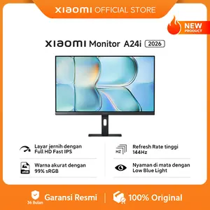 Xiaomi Monitor A24i 2026 Layar Jernih dengan Full HD Fast IPS | Refresh Rate Tinggi 144Hz | Warna Akurat dengan 99% sRGB | Nyaman di Mata dengan Low Blue Light | Monitor PC [Xiaomi Official Store]