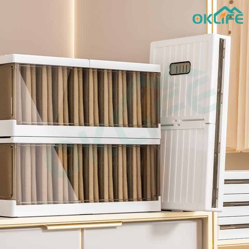 Product Introduction of [OKLIFE. SG]Foldable Clothes storage box/Stackable Plastic Storage Bins/with lid Wardrobe Clothes Organizer/Storage box 31