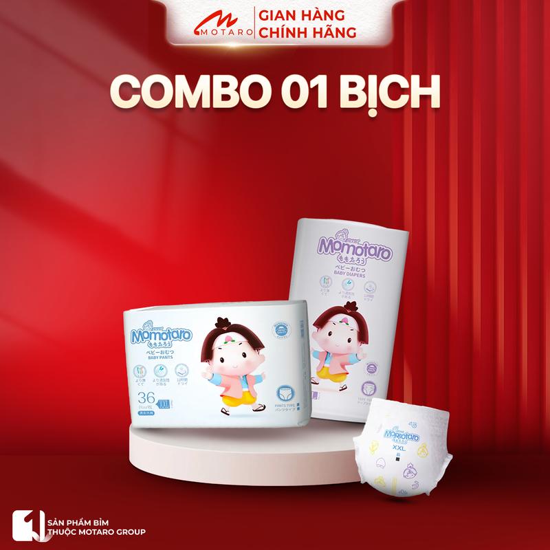   KHÔNG QUÀ 1B  MOMOTARO  1 BỊCH Tã Bỉm Dán Quần MOMOTARO Siêu Mỏng Nhẹ Thoáng Khí Đai Chun Mềm Mại Co Giãn Dễ Chịu 