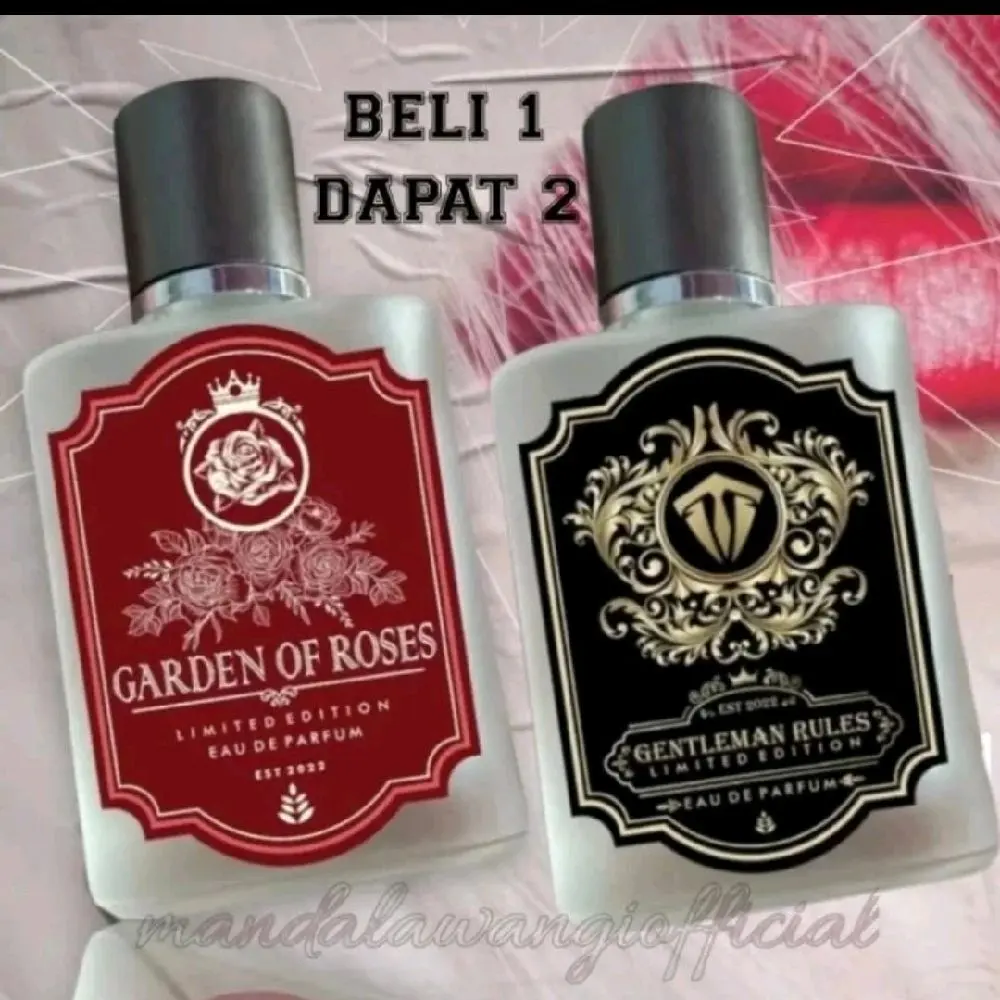 (BUY 1 GET 1)Parfume wangi tahan lama Aura Ganden Of Roses + Gentlemen Rules - parfume unisex premium | 35 ml Perfume Pria Wanita