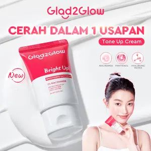 [Hot] Glad2Glow Tone Up Cream-Brightening Day Cream Niacinamide Panthenol Hyaluronic Acid Pelembab Harian Tone Up Instant Mencerahkan Kulit Meratakan Warna Kulit Menyamarkan Kemerahan Texture Lembut Flawless Glowing Natural Tahan Sepanjang