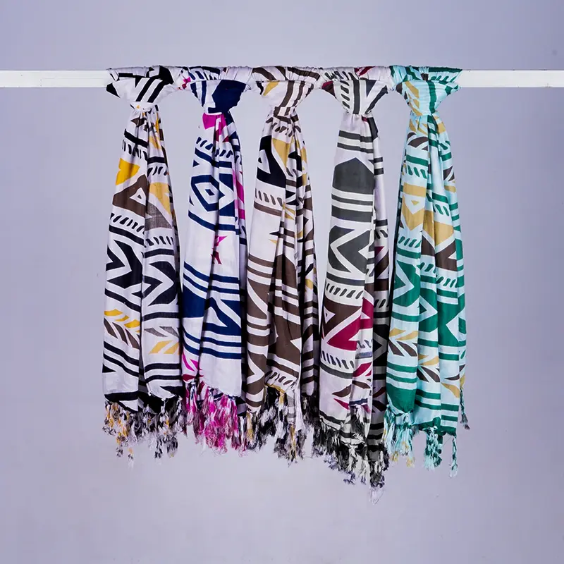 Kain Pantai Sarung Pantai Bali Motif Etnik Scarf Rayon Print Halus Selendang Pantai Rumbai Wanita - Cosplay Syal Hiasan Hadiah scarf Pink 3
