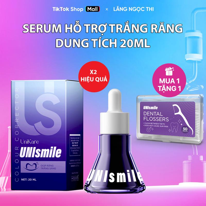 Mua 1 Tặng 1, Serum Hỗ Trợ Trắng Răng Unismile, Hỗ Trợ Cải Thiện Vàng Răng, Unikare, Dung Tích 20ml