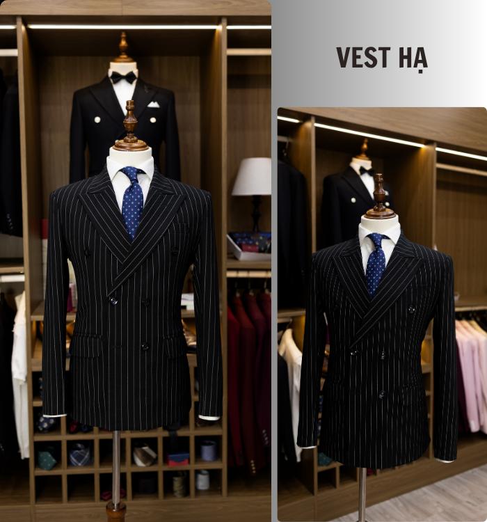 Bộ Vest Nam 6 Cúc Sọc Kẻ Màu Đen Chất Vải Cao Cấp, Dáng Đẹp Trẻ Trung,Thể Thao, Thời Trang, Nổi Bật birthday  suit
