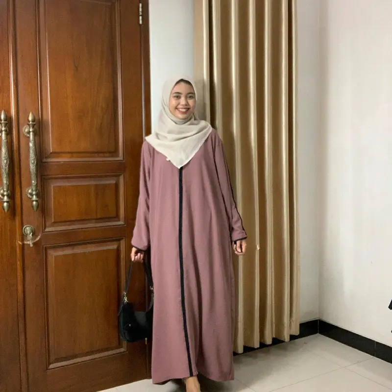 Abaya Aisyah Crinkle airflow premium wanita kekinian formal Muslim Basic Gamis 1