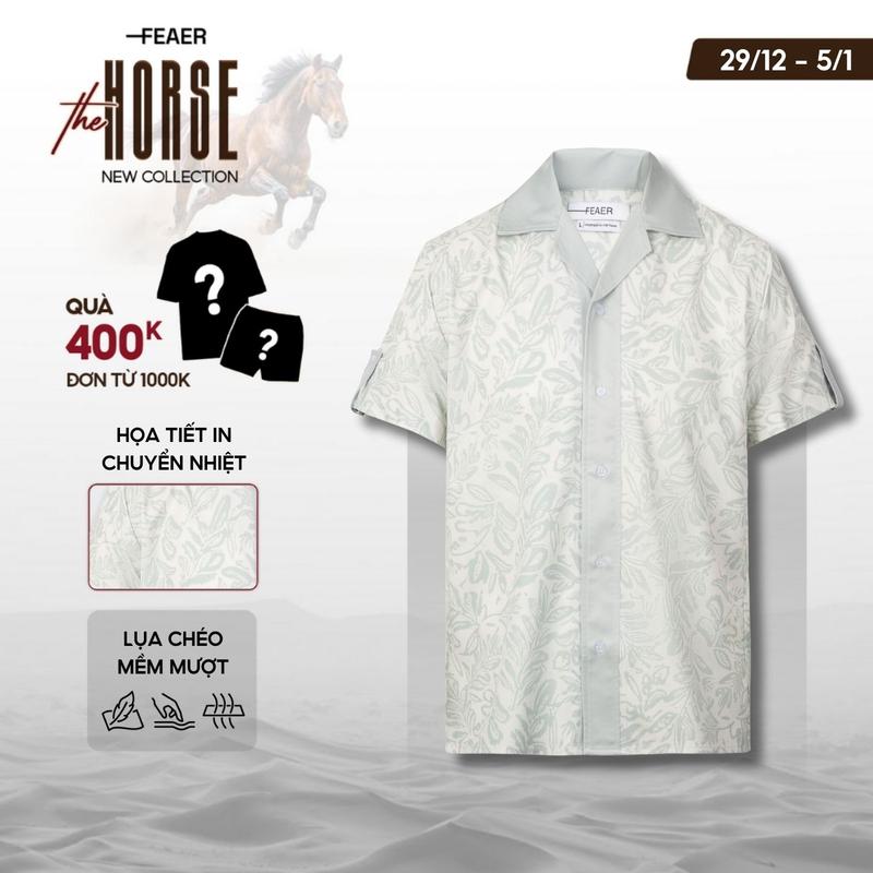  Áo Sơ Mi Nam INK Lụa Chéo Cao Cấp Tay Ngắn Nhẹ Mát Ít Nhăn Giữ Phom Họa Tiết Mực Loang In Chuyển Nhiệt Hiện Đại Không Bong Tróc Thanh Lịch Trẻ Trung - FEAER 