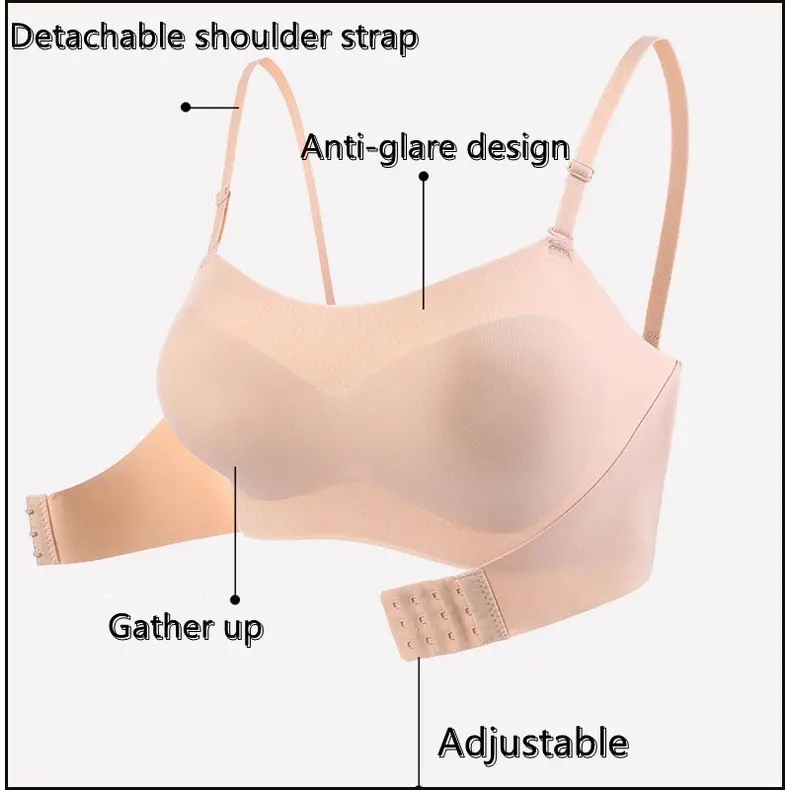BH068 Bra Wanita Tanpa Kawat Pakaian Dalam Kancing Depan Bra Import Push Up Bra Seamless Anti Slip Bahan Lembut BH Sexy 1