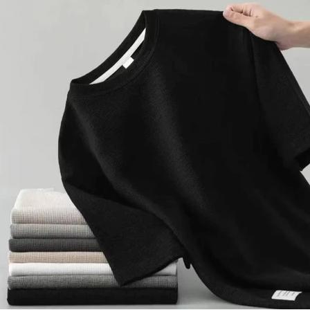 HD Áo thun nam tay ngắn màu trơn - đơn giản và dễ phối đồ, được làm từ chất liệu vải waffle cao cấp, thoáng khí và thoải mái khi mặc.