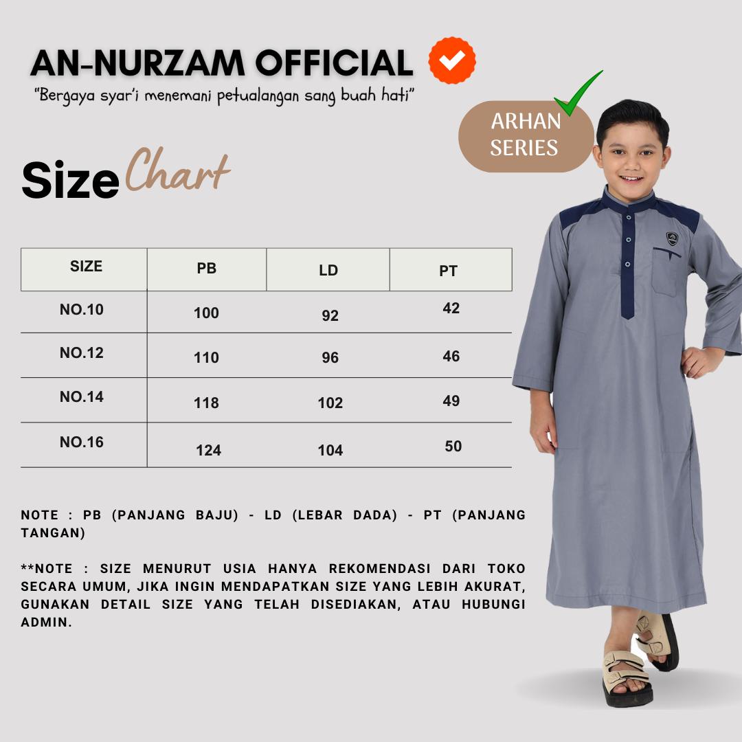 Jubah Anak / Gamis Anak Premium Import Untuk 9-16 Tahun Arhan Series Annurzam