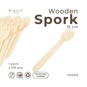 Wooden Spork / Garpu Cake / Garpu Kayu 16 Cm / 100 Pcs / WS0816