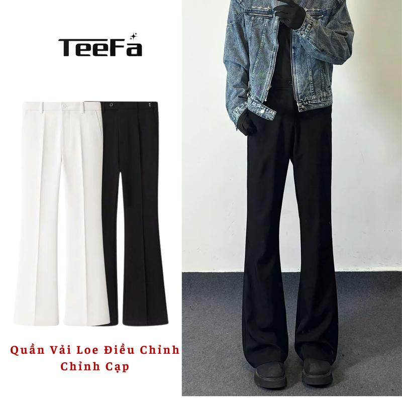 [Deal Mở Bán] Quần Vải Ống Loe Thiết Kế Sidetab Điều Chỉnh Thông Minh,Quần Tây Loe Phong Cách Hàn Quốc,Chất Liệu Vải Tuyết Hàn