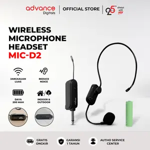 Advance MIC-D2 Wireless Microphone Headset / Microphone Bando Garansi Resmi Advance 1 Tahun
