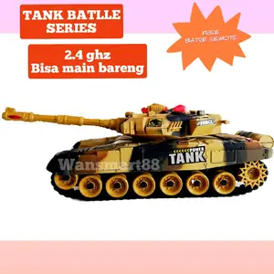RC Tank Military 2.4ghz Bisa Main Bareng mainan anak Pengendali Jarak jauh Control Baterai Hadiah Remote Toys