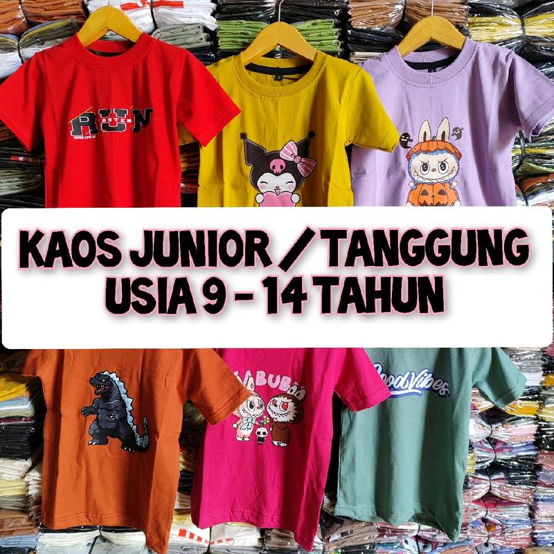 Kaos tanggung kaos junior karakter distro labubu kekinian Anak Fashion 0