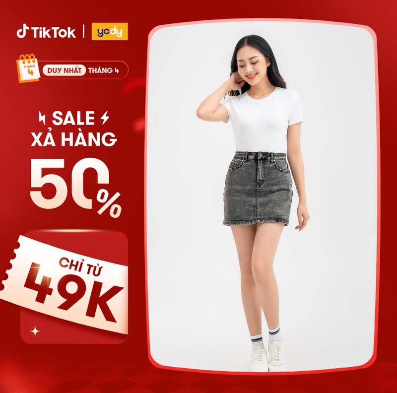 [ Flash sale ] YODY Áo Thun Nữ Cổ Tròn Bamboo Co Dãn Mềm Mịn TSN6294