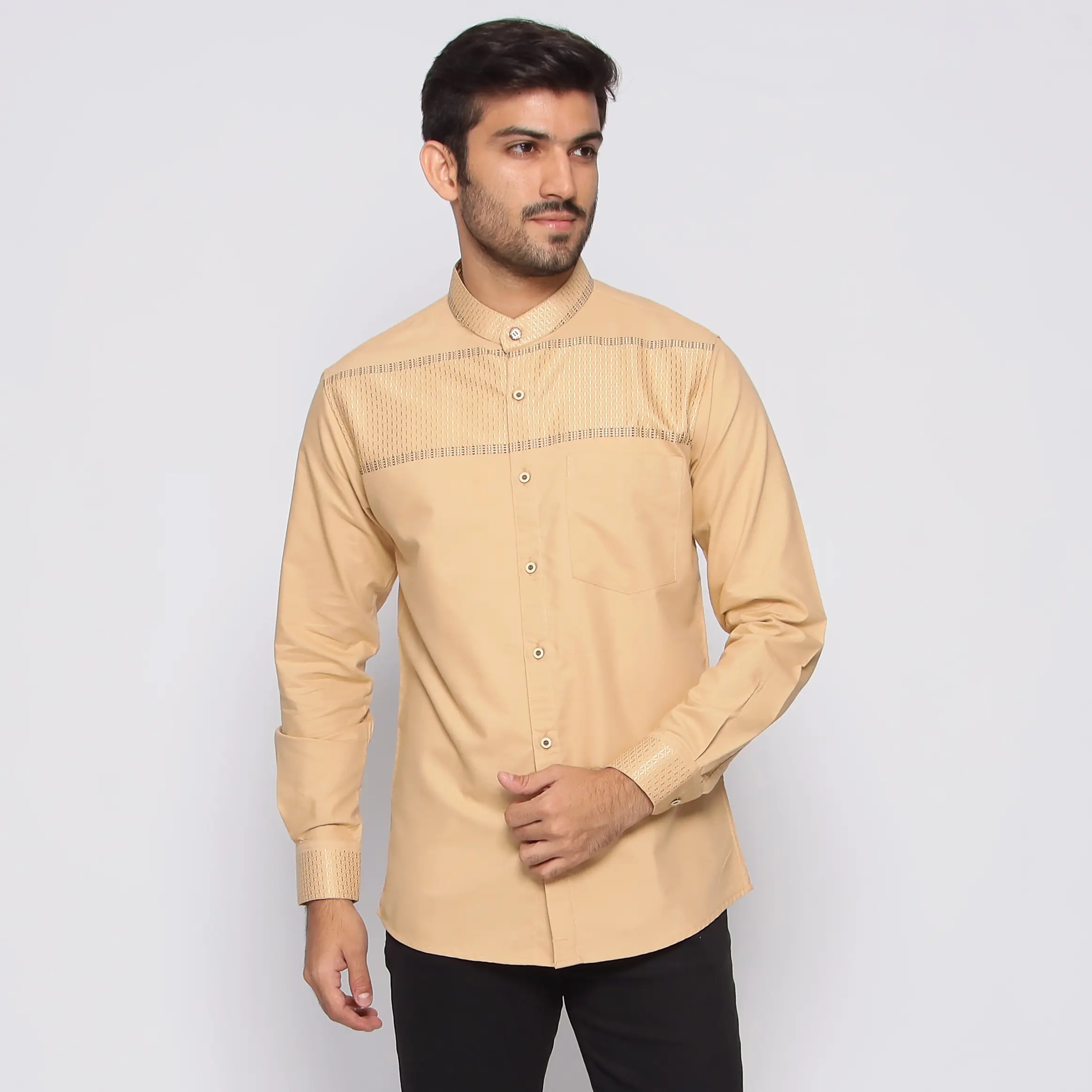 Casella Baju Koko Lengan Panjang Horizontal Design | Koko Hadid Muslim Dewasa