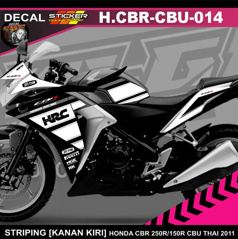 (cod) STIKER MOTOR HONDA CBR 250 CBU DECAL STRIPING VARIASI KEREN 4