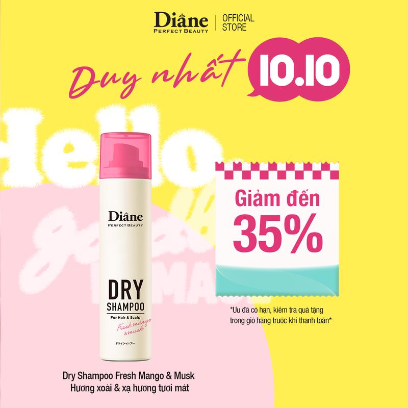 Dầu gội khô Diane Perfect Beauty Dry Shampoo Fresh Mango & Musk Tóc tơi phồng mềm mại không bết dính