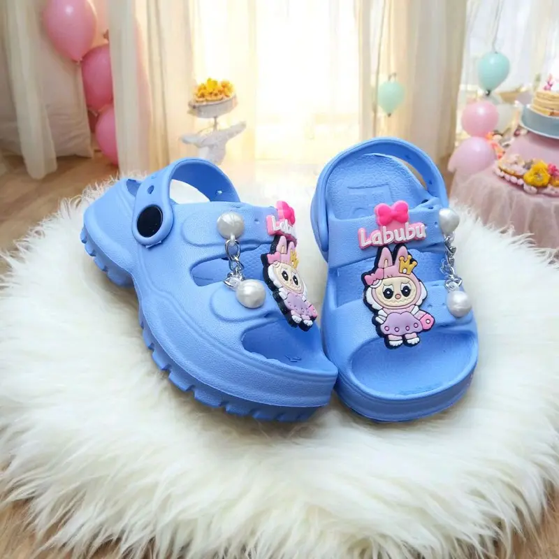 Sandal Bayi Anak Perempuan 1-3 Tahun Motif Ranta Ban2 Labubu Tali Belakang Ringan Nyaman Di Kaki Anak 5