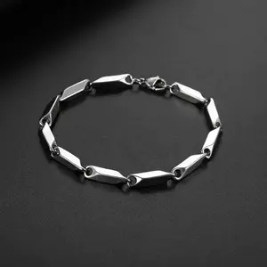 GELANG RANTAI TITANIUM PADI SILVER ANTI KARAT PRIA DAN WANITA