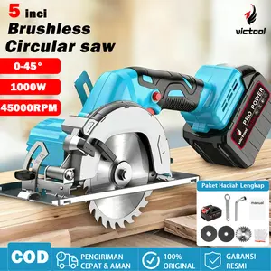 Victool Mesin Potong Kayu Gergaji Mesin Circular Saw 5 inch Untuk Potong Kayu Pemakaian Rumah Tangga Gergaji Tangan Listrik GERGAJI KAYU SUPER TAJAM
