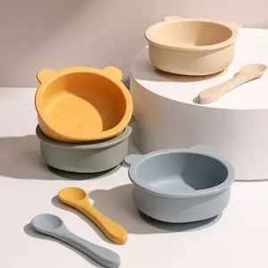 WNDR Mangkok Mpasi Sendok Bayi Bahan Silikon Tahan Panas BPA Free Food Grade | Sendok Mangkok Mpasi