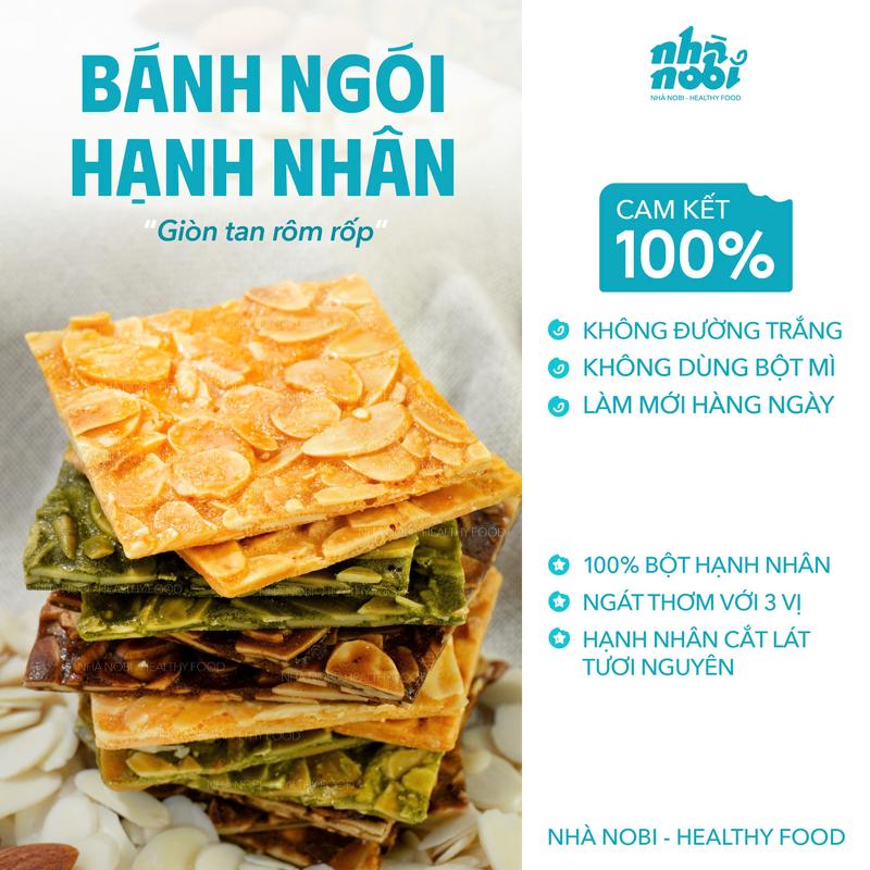 Bánh Ngói Hạnh Nhân Lát I Tiệm Ăn Vặt Nhà Nobita | Túi 250G - 500G I Không Đường Siêu Giòn Hạt Dinh Dưỡng 3 Vị Truyền Thống, Choco, Matcha | Food