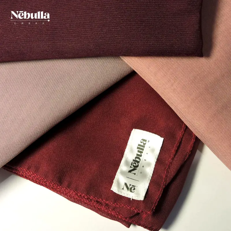 BUY 1 GET 1 Nebulla Umbra   Wine Kerudung Plain Square Premium Polycotton 3