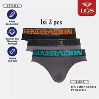 Gambar LGS Underwear - Underwear Man - Celana Dalam Pria - Cowok - Dark Grey/Light Grey/Black - 3 Pcs - LEMN.002.883.3.7C - S dari LGSgeneration Kota Administrasi Jakarta Barat 1 Tokopedia