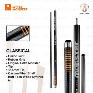 LITTLE MONSTER CLASSICAL CUE STICK PLAY BILLIARD CARBON LOW DEFLECTION STIK BILLIARD BILYAR