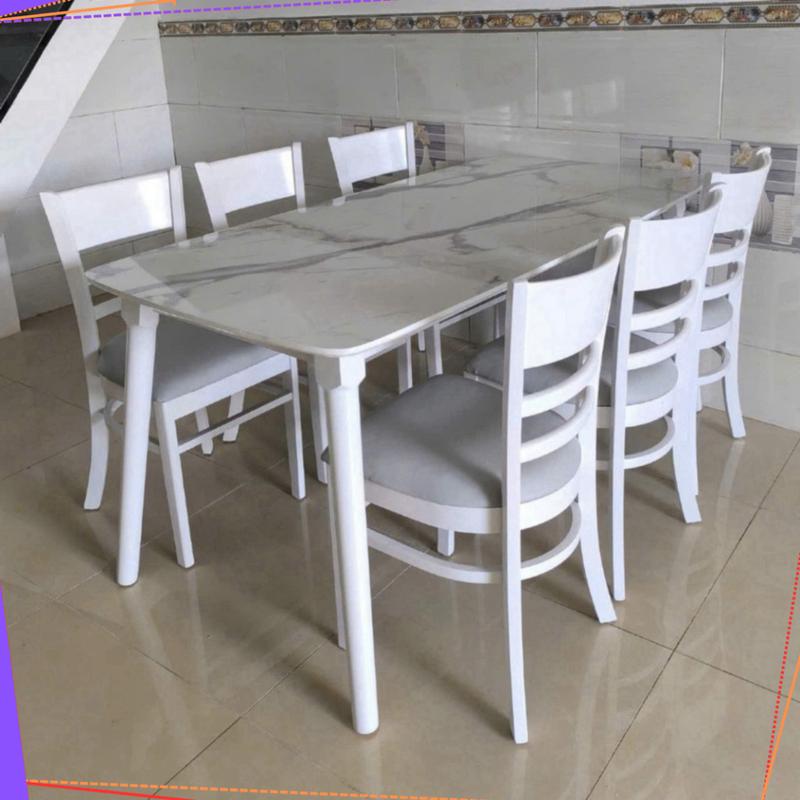 Product Introduction of Bàn Ăn Cơm Giả Đá 6 Ghế - Bộ Bàn Ăn Gia Đình 6 ghế cabin trắng - TH Ngọc Mai - BH 12 tháng 112
