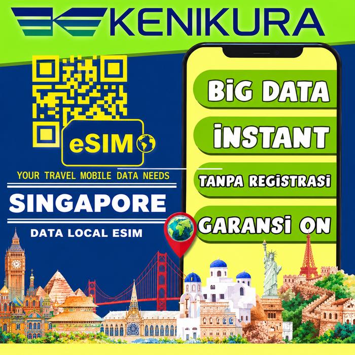 Gambar eSIM Singapore Kuota Data Besar | eSIM Travel Internet SG 4G/5G | Kenikura - 3 Days, 3GB dari Kenikura Tour Kota Tangerang Selatan Tokopedia