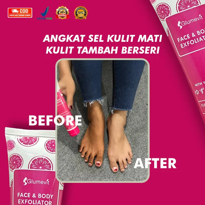 Glumevit Exfoliating Gel Exfoliasi Wajah Untuk Wanita Pria Mencerahkan Wajah Mengangkat Sel Kulit Mati 5