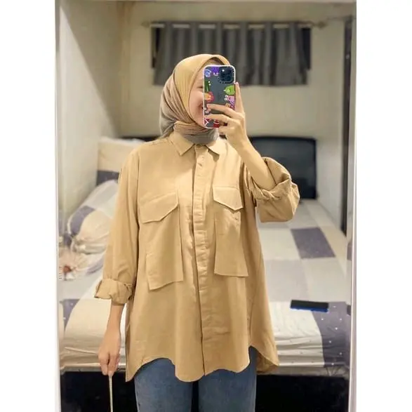 KEMEJA POCKET KANTONG 2 - FAS OUTFIT | KEMEJA POCKET KANTONH DUA WANITA