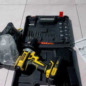 【 12.12 &Gajian Sale  】 SOARFLY 1588VF Mesin Bor 2Baterai 1800r/min Cordless Drill lmpact Electric BatteryScrewdriver Wall 3 Mode Screwdriver Hammer DrillBits torsi