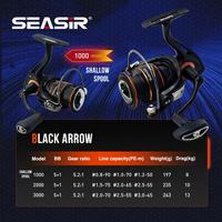 Gambar SEASIR BLACK ARROW 1000-3000 Reel Pancing Putar, Power Handle Reel Tahan Air Kumparan Dangkal Aluminium, Bantalan Bola 5+1, Rasio Gir 5.2:1, Tarikan Maksimal 13KG, Gir Utama Logam Tarikan Kuat Lebih Halus Berkualitas saltwater Laut - 1000s dari SeasirToko Kab. Tangerang 1 Tokopedia