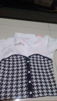 Product Review of Suzan Blouse Kemeja Mix Cotton Knit - Rajut Korea Style Atasan Wanita TM 70135 from v**a 0