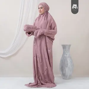 Mukena Dewasa Terusan Namira Bordir Katun Premium | Mukenah Wanita Muslim Travel