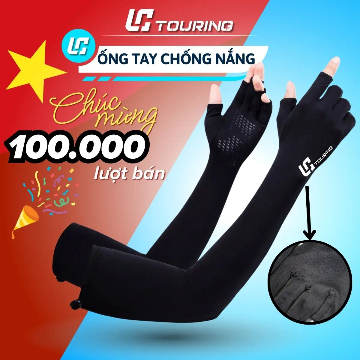 Ống tay Bao Tay chống nắng đa năng  Chống Trơn Sport LC TOURING STYLE - CƯỜNG KYT SHOP