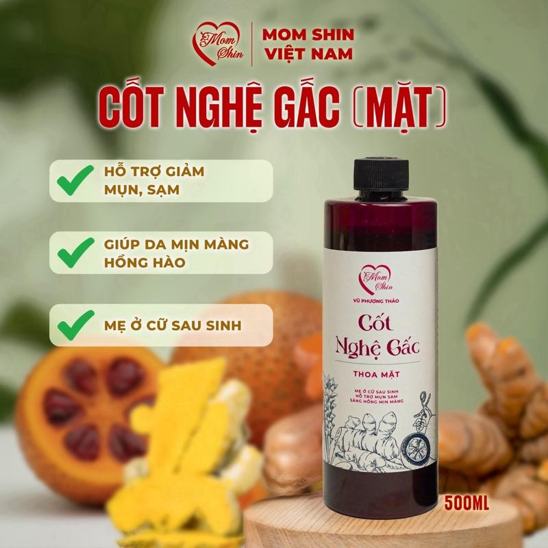  Cốt Nghệ Gấc Dùng Cho Da Mặt MOM SHIN Chai 500ml Hỗ Trợ Chăm Sóc Da Cho Mẹ Sau Sinh Ở Cữ Hiện Đại 4.0 Làm Đẹp Da Nữ Women Shop Mẹ Shin Min Gin Vũ Phương Thảo 