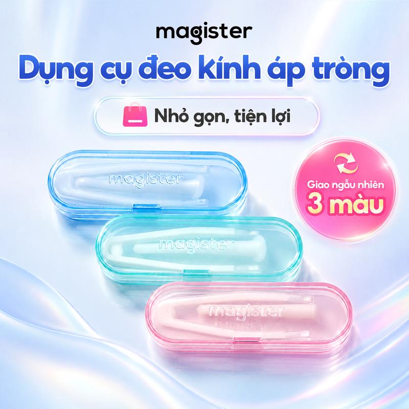 Giao ngẫu nhiên(Hồng /Xanh /Xanh lá),Bộ phụ kiện đeo kính áp tròng bao gồm: Hộp trong suốt, Nhíp gắp Lens và Dụng cụ đeo Lens