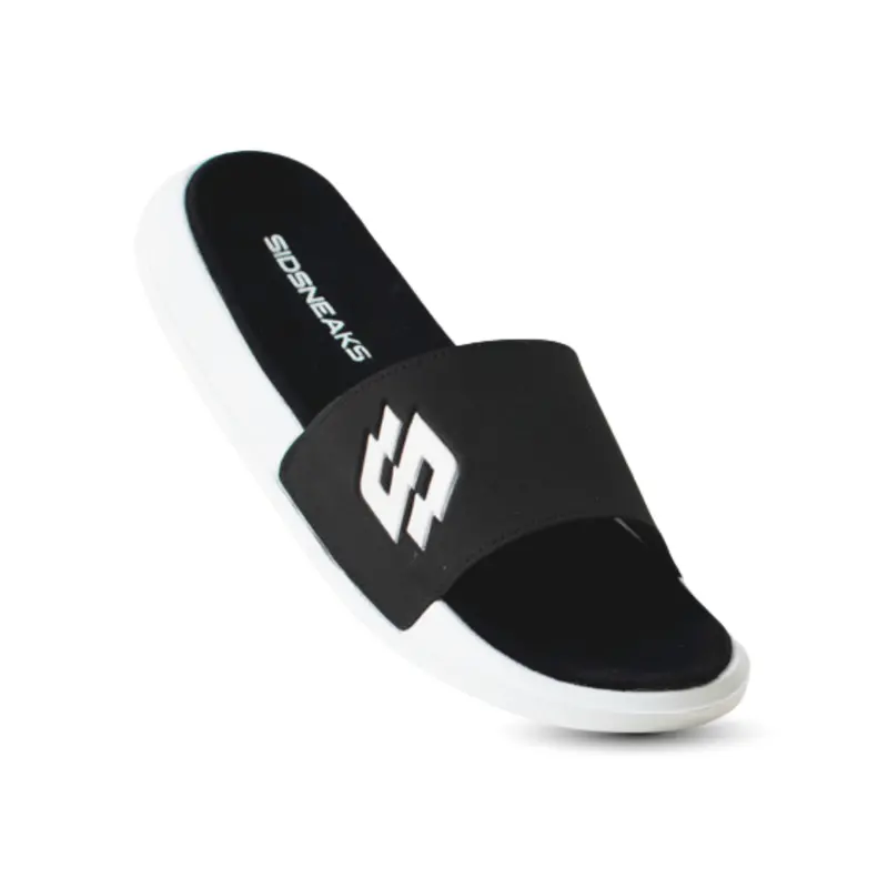 SIDSNEAKS - Sandal Slide Pria - Sidslide Logan Suede - Black White 0