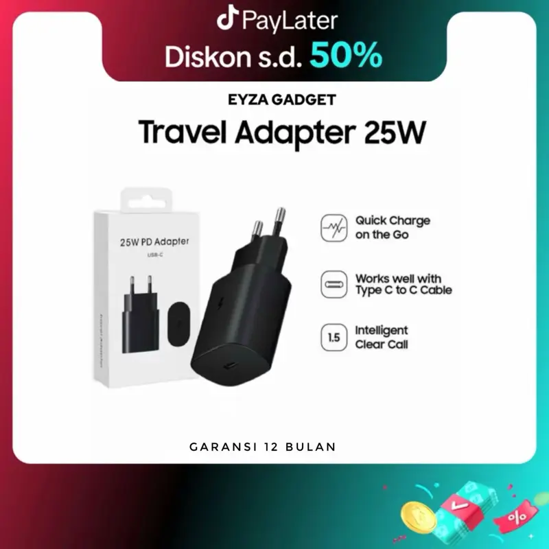 Charger For Samsung 25W Super Fast Charging Power Delivery Adpater USB-C Kabel Data C to C  Adaptor Cabel