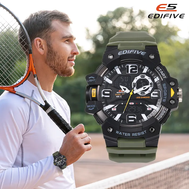 Edifive Quartz Chronograph Rubber Watch Burst Athletic IT8023