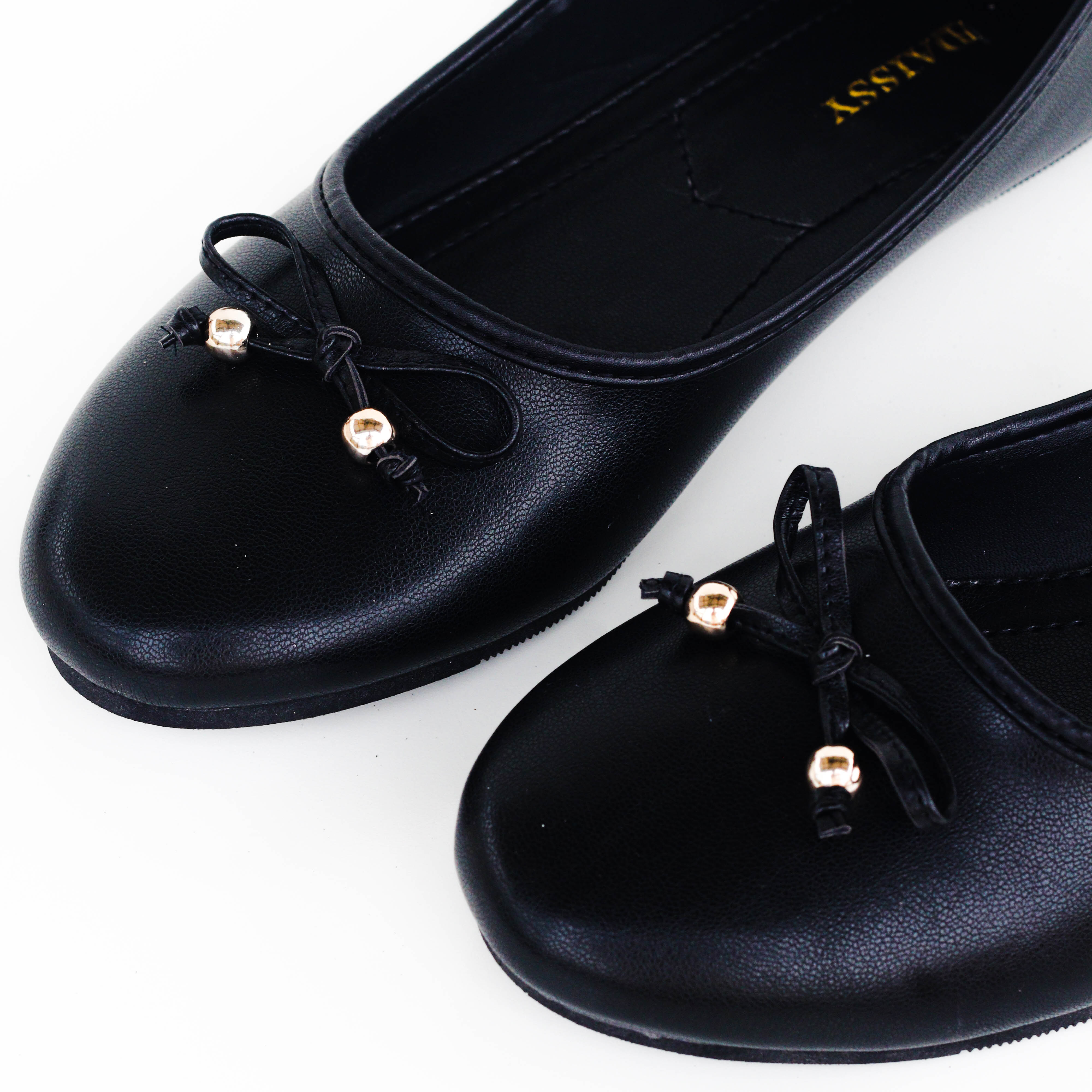 Sepatu Kerja Flatshoes Alana Wanita BigSize Hitam - DAISSY Black