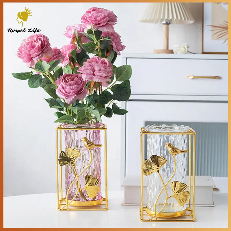 【Flash Sale】ROYAL Vas Bunga Kaca Estetik Mewah – Pot Bunga Hias Dekorasi Meja Ruang Tamu & Pajangan Elegan