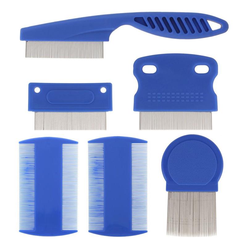 Dụng Cụ Gỡ Chấy Bằng Thép Không Gỉ 6 Cái bộ Răng Mịn Cho Chó Mèo Lược Chải Lông Lược Chải Bọ Chét Cho Thú Cưng
