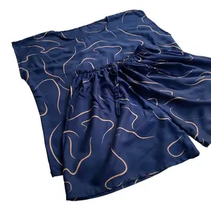 Setelan Baby Doll Piyama Wanita Rayon Celana Pendek Oneset Rayon Baju Tidur Motif